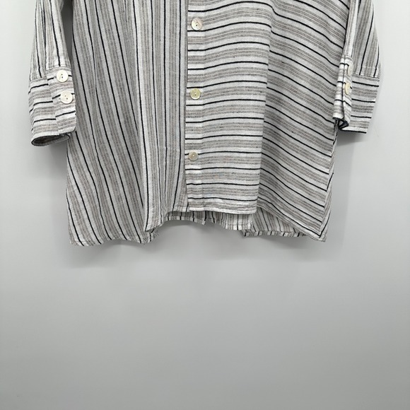 Ali Miles Tunic Top Shirt Size XL Button Up Linen 3/4 Sleeve Coastal Resort Boho - Picture 12 of 16